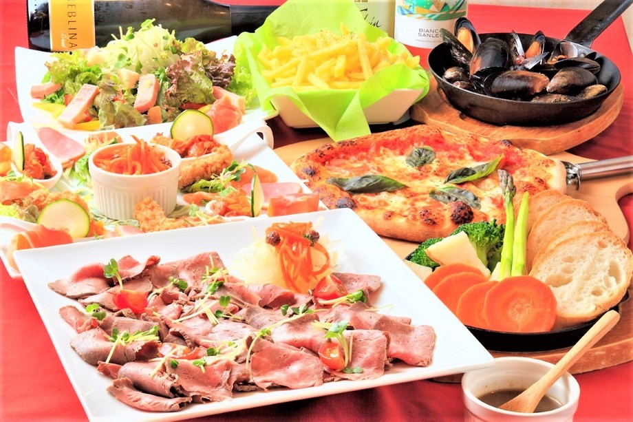 ★2名様~彩り野菜のチーズラクレットとローストビーフシェアコース