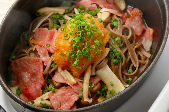 日本蕎麦のペペロンチーノ