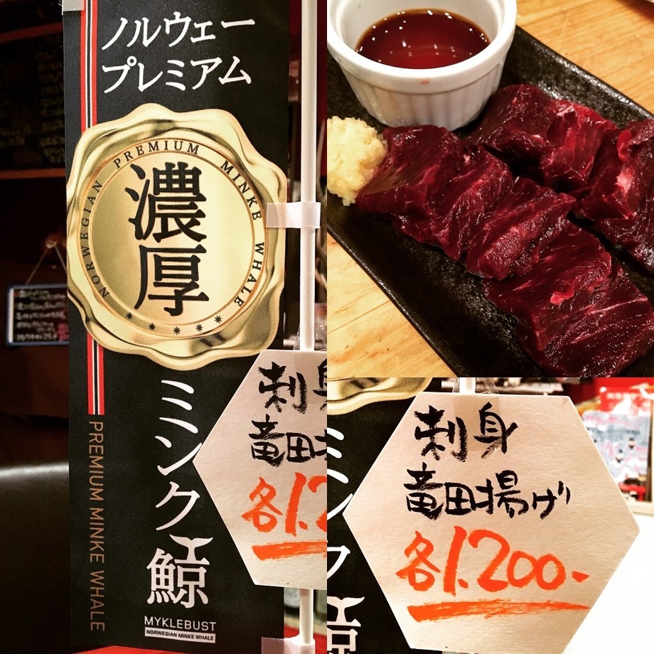 ノルウェー 濃厚プレミアムミンク鯨 刺身 竜田揚げ 鹿肉 オイスターバル