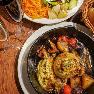 『平日限定』牛ホホ肉の赤ワイン煮込み・お魚料理・お肉料理が楽しめるボリューム満点コース(料理のみ)