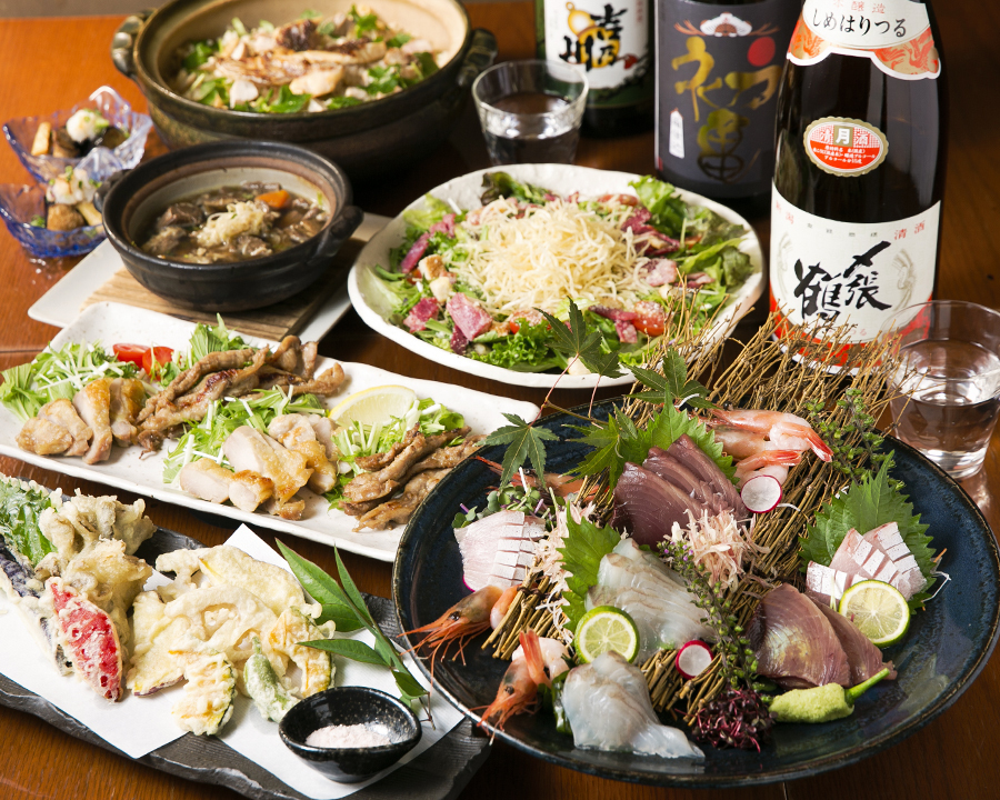 【3H飲み放題付き】和牛ステーキと鮮魚のしゃぶしゃぶコース<10品>