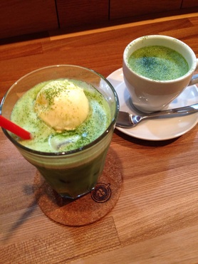 抹茶ラテ。プラス¥120でアイスが乗ります‼︎