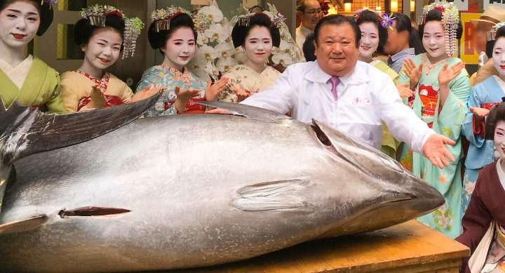 7/11仙台に『すしざんまい』初出店!200kgの本マグロ解体ショー実施