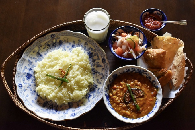 ダールマクニと呼ばれるひよこ豆を使ったカレー