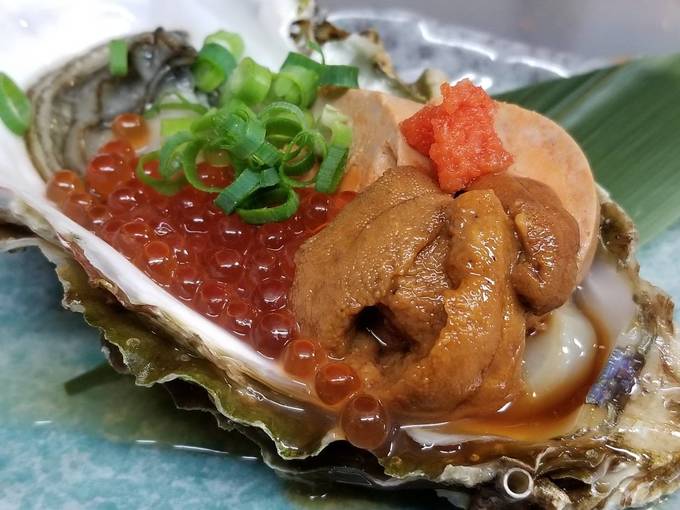 神楽家、居酒屋、生牡蠣、生雲丹、あん肝、いくら