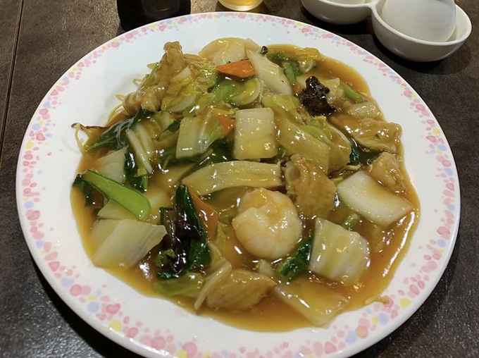 「歓 fun 後楽園店」五目あんかけ焼きそば(低糖質麺選択)