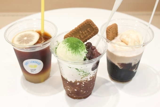 レモネード、かき氷、コーヒーゼリー