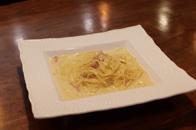 八王子 8-cafe 食べ放題 ウニ風味カルボナーラ