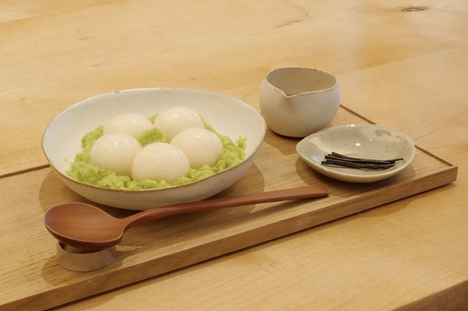 浅草「甘味みつや」のみつ白玉のずんだ全景