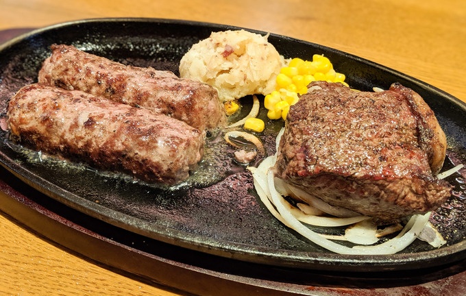 ブロンコビリー北綾瀬店、グラスフェッドビーフ、ステーキ、ハンバーグ