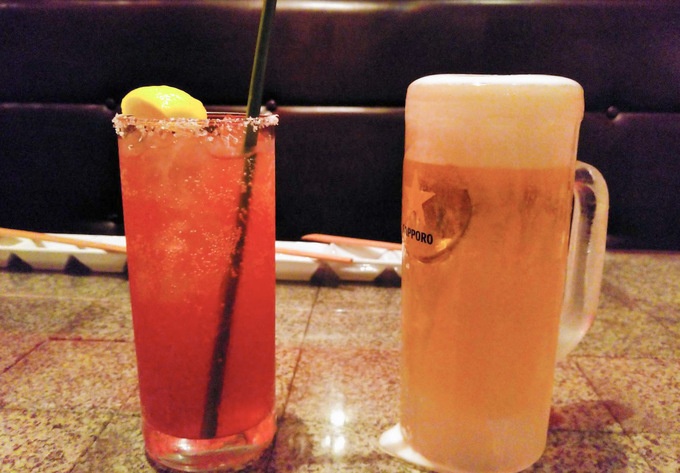 ネリマノたく庵、ビール、トマトサワー