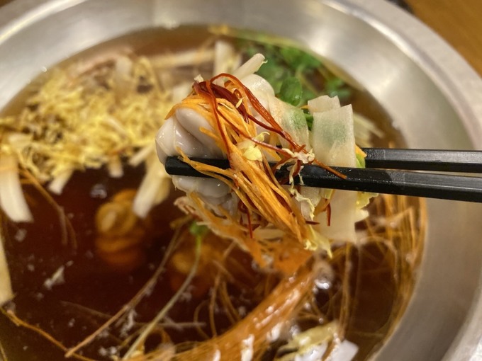 かいり恵比寿店の白子しゃぶしゃぶの食べ方