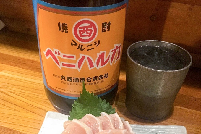溜池山王の焼鳥居酒屋「鳥酎」の焼酎「ベニハルカ」