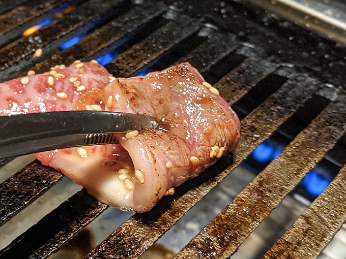 カルビの美味しい焼き方(ガス)_並カルビの焼き方手順3