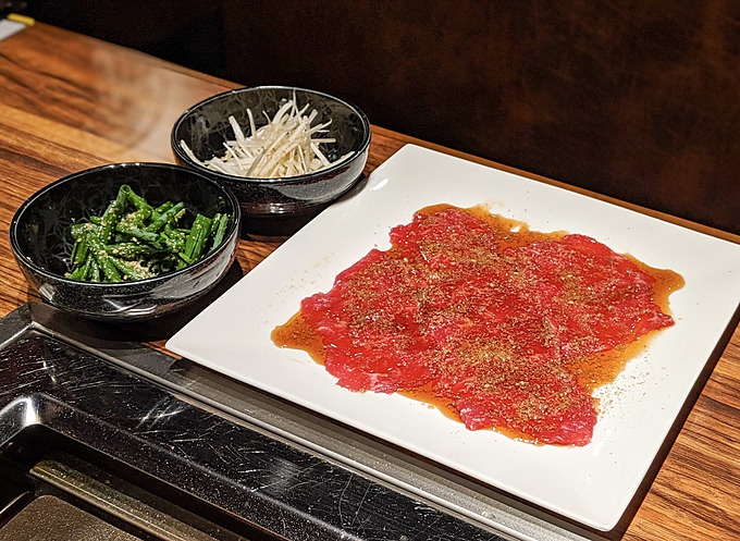 焼肉ウソンのカルパッチョ風ねぎムチンロース