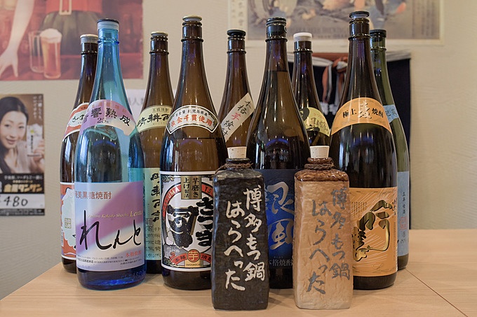 赤羽駅の居酒屋、博多もつ鍋 はらへった 赤羽の日本酒と焼酎