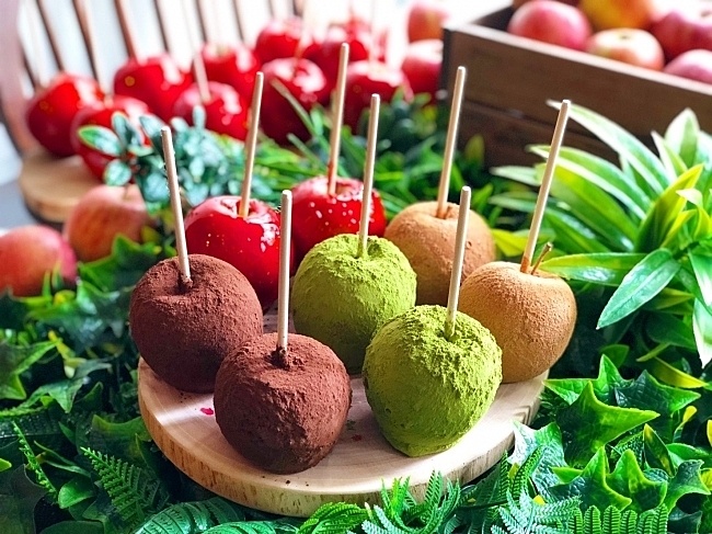 代官山のりんご飴専門店『Candy apple』のりんご飴集合画像