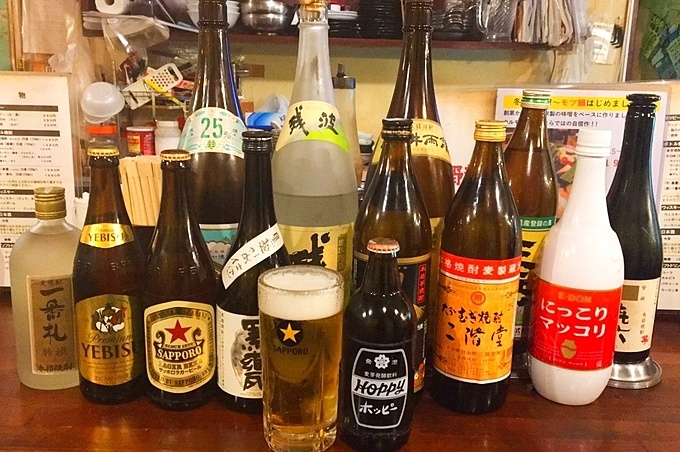 中野新橋のホルモン店『良ちゃん』のお酒