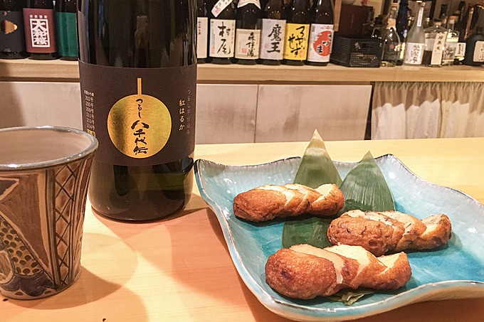 八丁堀「焼酎ダイニングだけん」のさつま揚げとつるし八千代伝