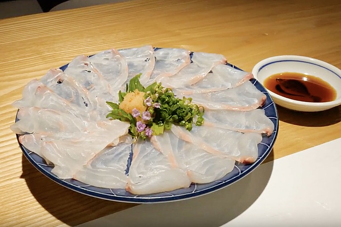 浜松 日本料理 Wasabi 白身魚の薄造り