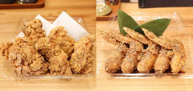 「鶏の唐揚げパック5個パック」「手羽先の唐揚げ5本パック」